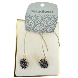 World Market Druzy V Hook Earrings NWT